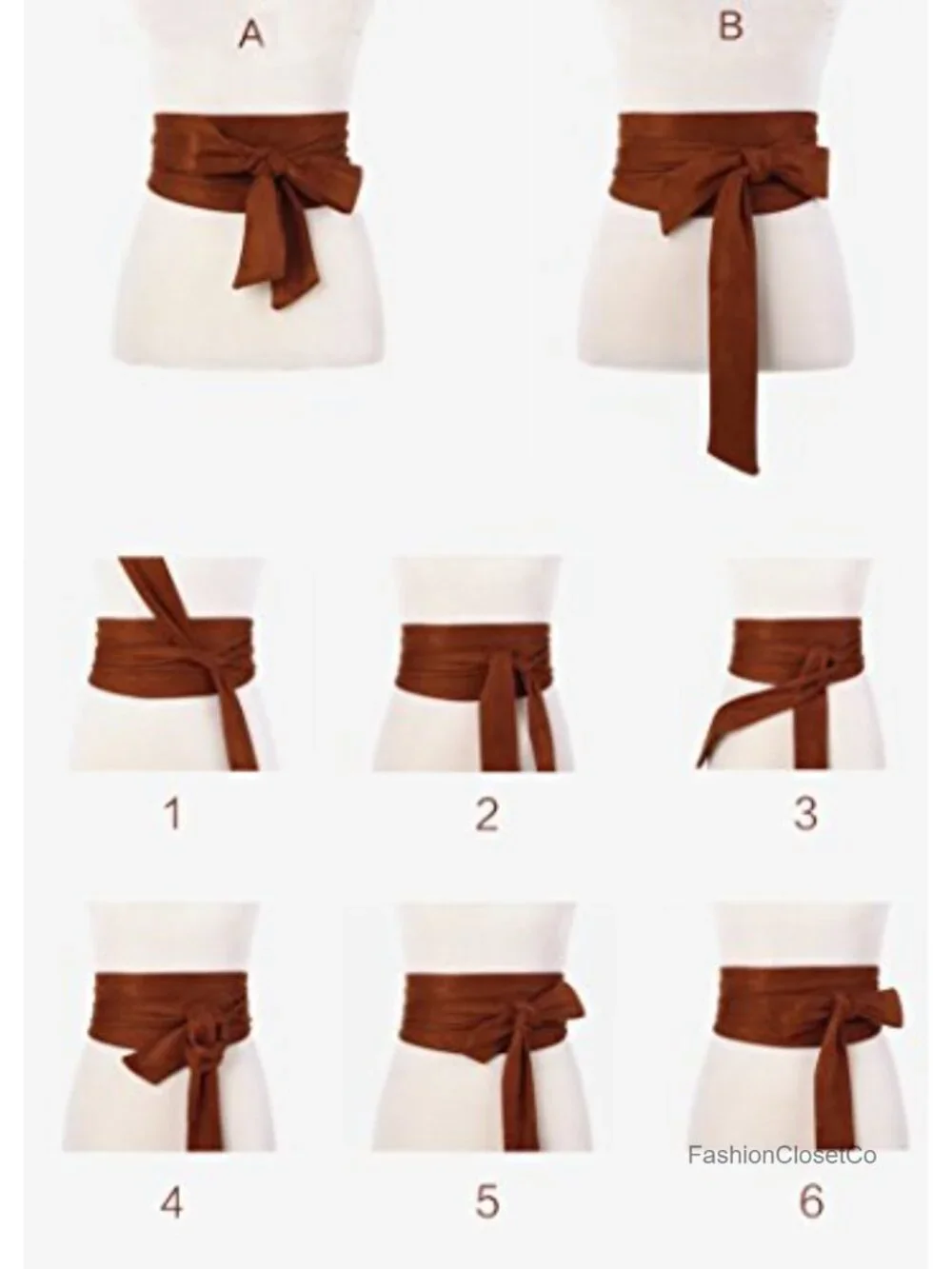Women's Bowknot Self Tie Wrap Around Obi Waist Belt Cinch Boho Accessory
